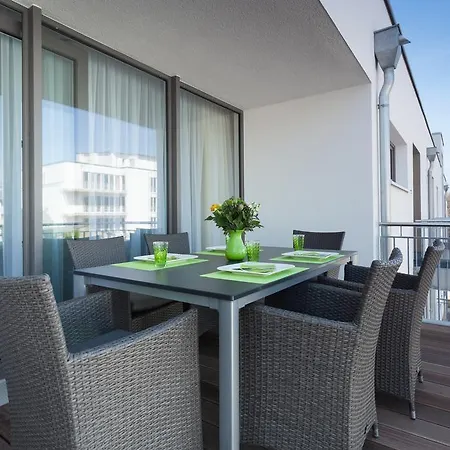 DünenResort in Binz, strandnahe und moderne FeWo mit Balkon und mit Meerblick,